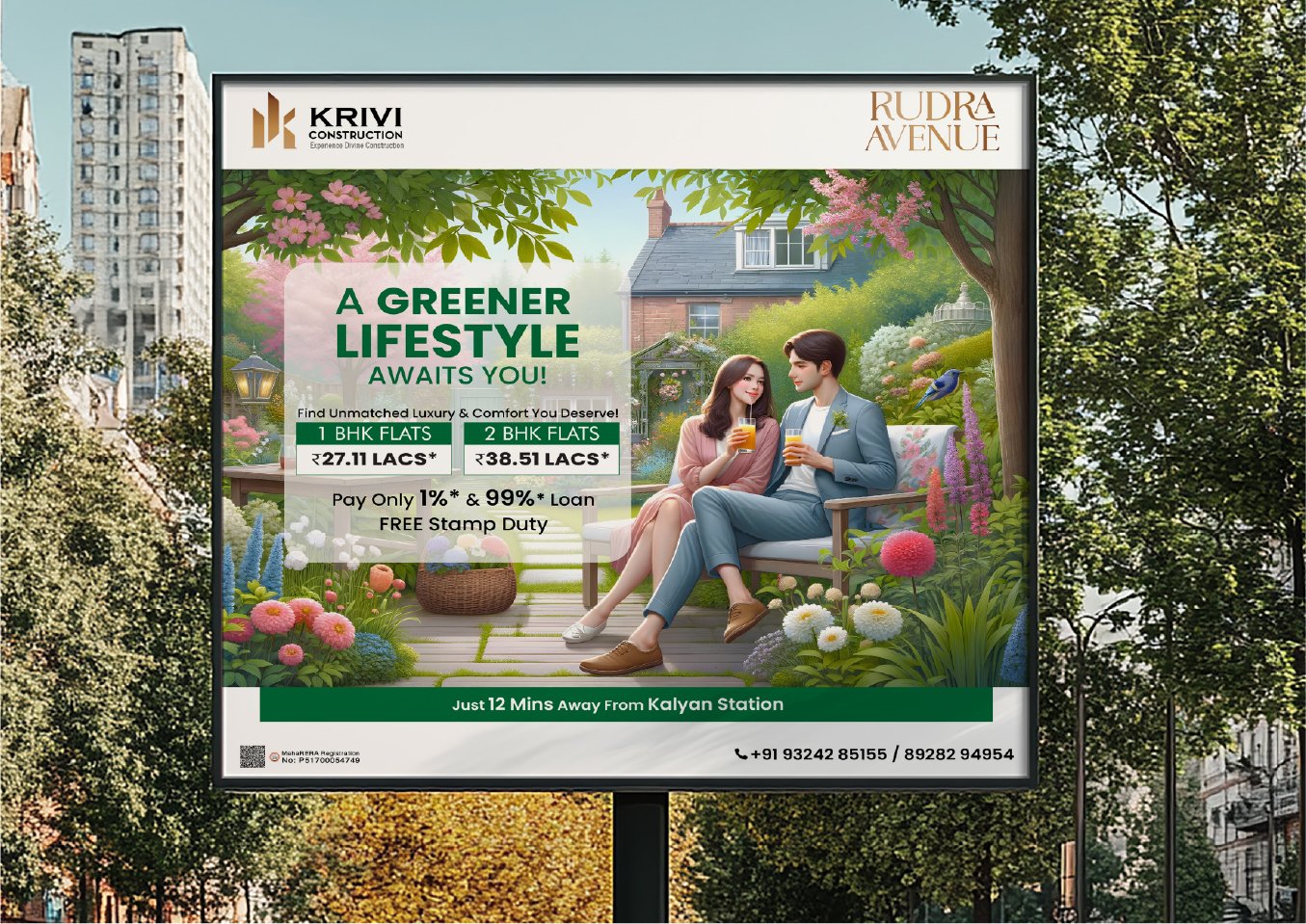 Krivi Construction, Rudra Avenue — billboard